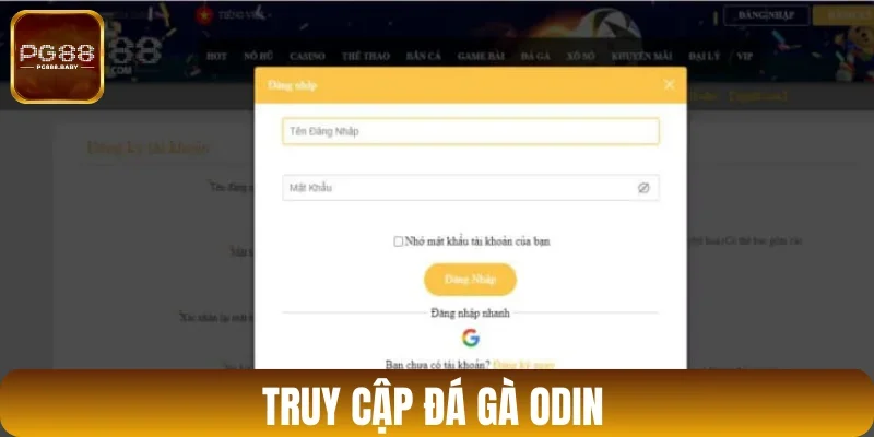 Thao tác tham gia cá cược đá gà Odin